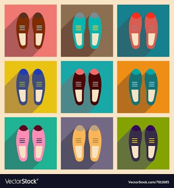 Modern flat icons collection with shadow vector image