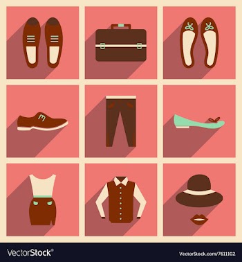 Modern flat icons collection with shadow vector image
