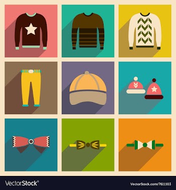 Modern flat icons collection with shadow vector image