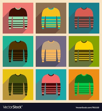 Modern flat icons collection with shadow vector image