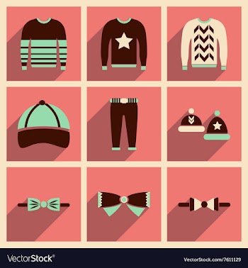 Modern flat icons collection with shadow vector image