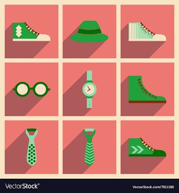 Modern flat icons collection with shadow vector image