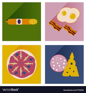 Modern flat icons collection with shadow vector image