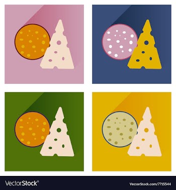 Modern flat icons collection with shadow vector image