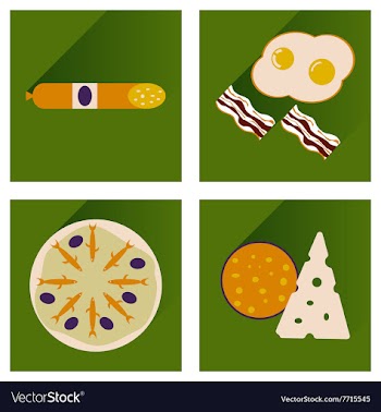 Modern flat icons collection with shadow vector image