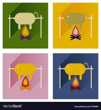 Modern flat icons collection with shadow vector image