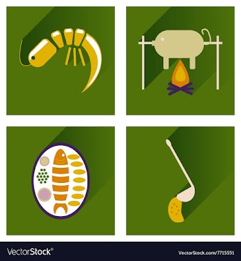 Modern flat icons collection with shadow vector image
