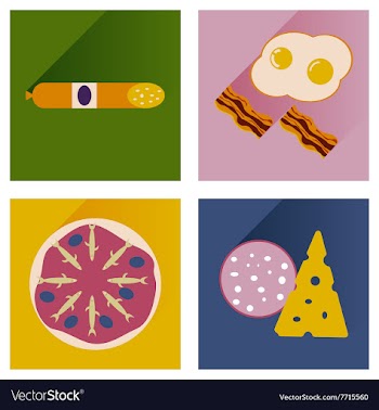 Modern flat icons collection with shadow vector image