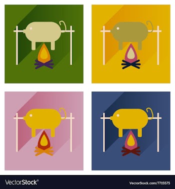 Modern flat icons collection with shadow vector image