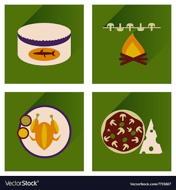 Modern flat icons collection with shadow vector image