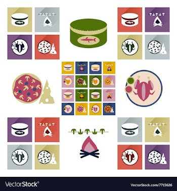 Modern flat icons collection with shadow vector image