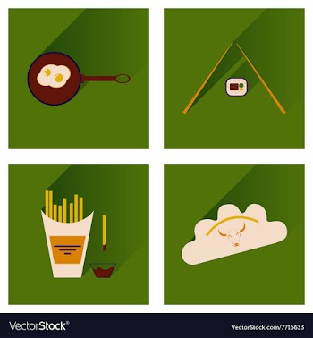 Modern flat icons collection with shadow vector image
