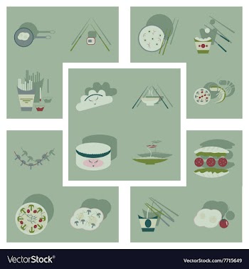 Modern flat icons collection with shadow vector image