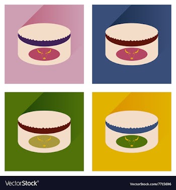 Modern flat icons collection with shadow vector image