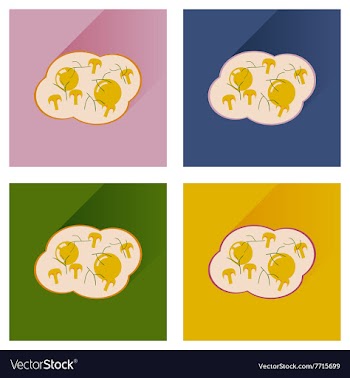 Modern flat icons collection with shadow vector image