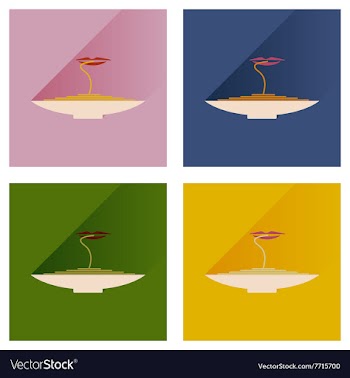 Modern flat icons collection with shadow vector image