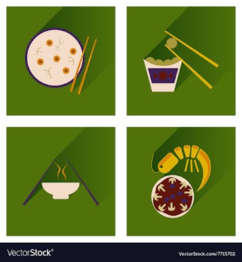 Modern flat icons collection with shadow vector image