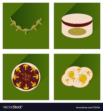 Modern flat icons collection with shadow vector image
