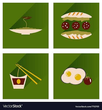 Modern flat icons collection with shadow vector image