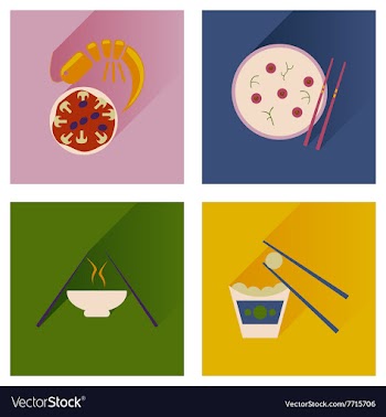 Modern flat icons collection with shadow vector image
