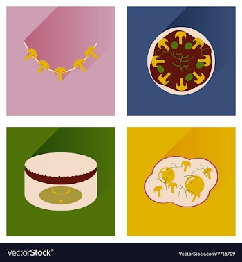 Modern flat icons collection with shadow vector image