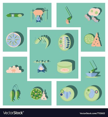 Modern flat icons collection with shadow vector image