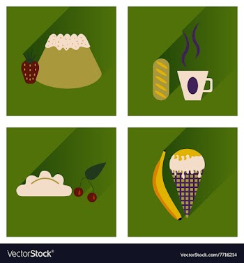 Modern flat icons collection with shadow vector image