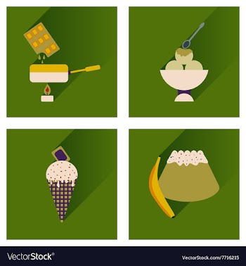 Modern flat icons collection with shadow vector image