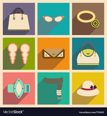 Modern flat icons collection with shadow vector image