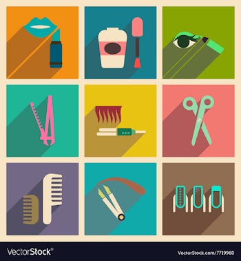 Modern flat icons collection with shadow vector image