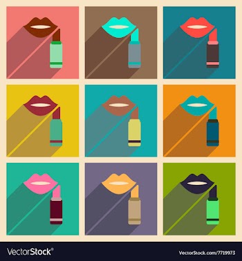 Modern flat icons collection with shadow vector image
