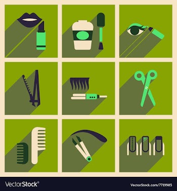 Modern flat icons collection with shadow vector image
