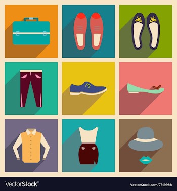 Modern flat icons collection with shadow vector image