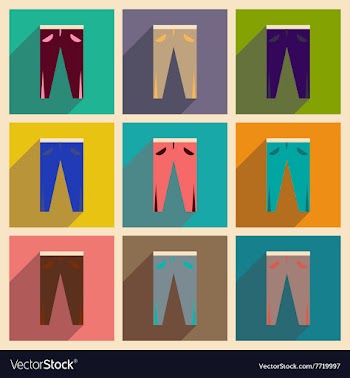 Modern flat icons collection with shadow vector image