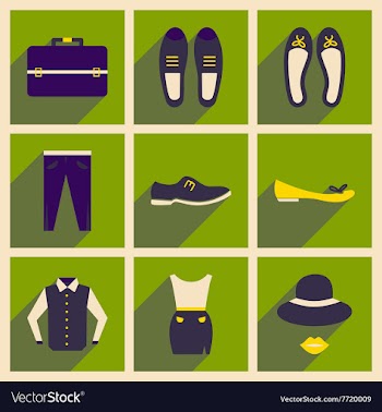 Modern flat icons collection with shadow vector image