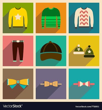Modern flat icons collection with shadow vector image