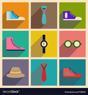 Modern flat icons collection with shadow vector image