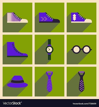 Modern flat icons collection with shadow vector image