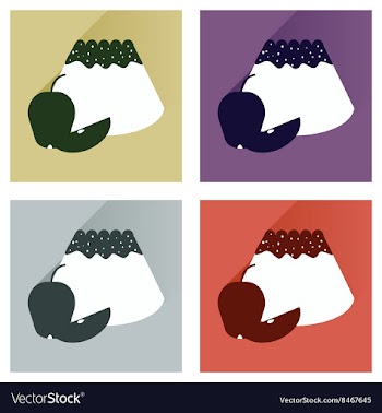 Modern flat icons collection with shadow vector image