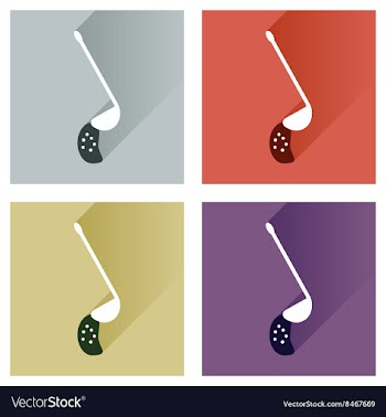 Modern flat icons collection with shadow vector image