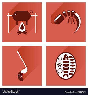 Modern flat icons collection with shadow vector image