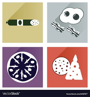 Modern flat icons collection with shadow vector image