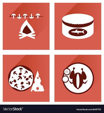 Modern flat icons collection with shadow vector image