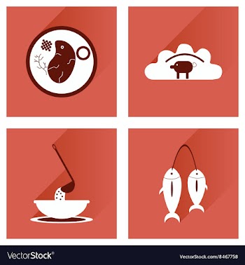 Modern flat icons collection with shadow vector image