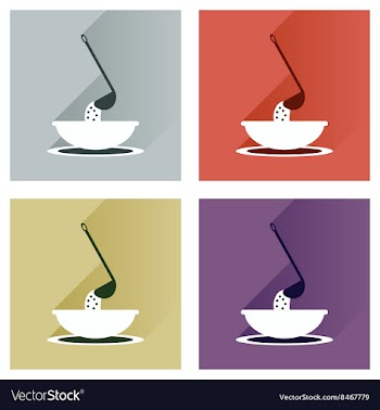 Modern flat icons collection with shadow vector image