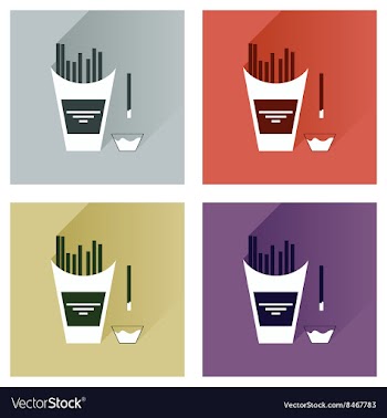 Modern flat icons collection with shadow vector image