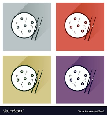 Modern flat icons collection with shadow vector image