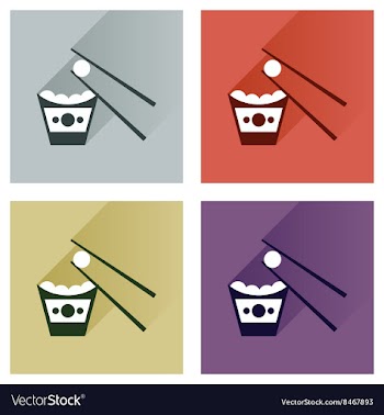 Modern flat icons collection with shadow vector image