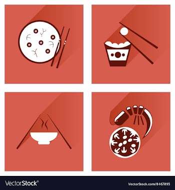 Modern flat icons collection with shadow vector image