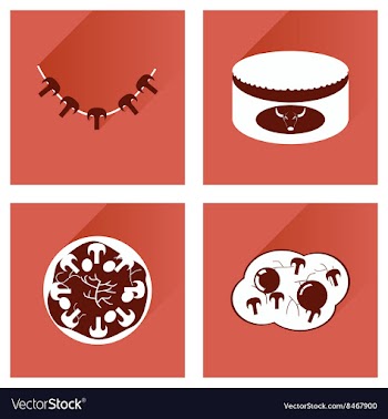 Modern flat icons collection with shadow vector image
